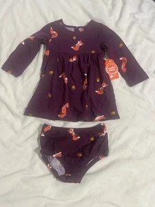 Vestido de Juego Tejido Wonder Nation Bebé Niñas con Cubierta de Pañal 24 Meses Estampado de Zorro - Imagen 1 de 6