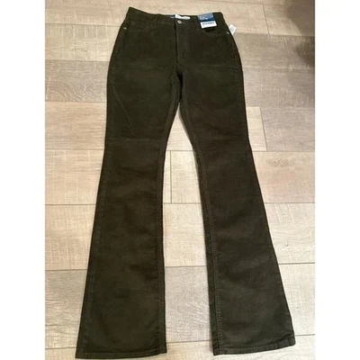 Pantalones de pana Old Navy para mujer tiro extra alto Kicker corte bota talla 4 verde NUEVO Foto 1 de 4