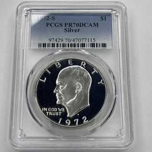 1972 S $1 PCGS Eisenhower Silver Dollar PR70DCAM - Picture 1 of 2