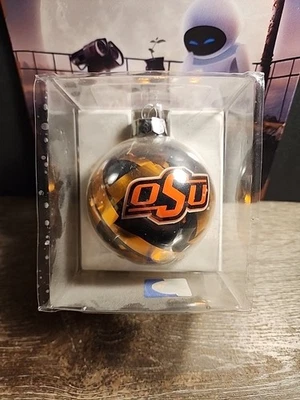 2016 Oklahoma State University Cowboys OSU Navidad Oropel bola adorno nuevo en caja Foto 1 de 4