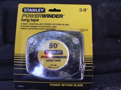 STANLEY 50 FT POWER WINDER 34-150 MEASURE TAPE 3/8" X 50' #411C  FREE SHIPPING ! - Image 1 of 2