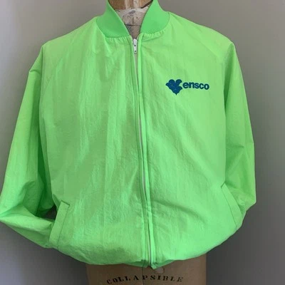 Cortavientos Vintage Años 80 90 Total Concepts Ensco Dayglo Verde Neón Talla Grande Foto 1 de 4