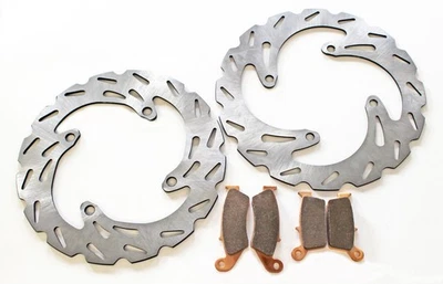 Kawasaki KX250 2006 2007 rotores de freno delanteros y traseros RipTide y pastillas MudRat Foto 1 de 4