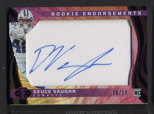 2023 Illusions DEUCE VAUGHN Auto #/10 Gold Rookie Endorsements RC Dallas Cowboys - Bild 1 von 2