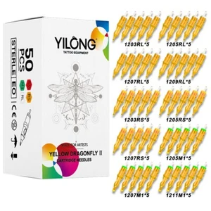 50pcs Tattoo Cartridge Needles # 12 Mixed Size Round Liner Shader Magnum Curve - Picture 1 of 8