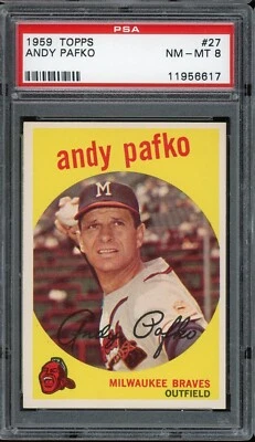1959 Topps Baseball #27 Andy Pafko PSA 8 Foto 1 de 2