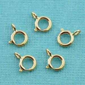 4,5 mm 14 Karat massiver Gelbgold Federring Verschluss mit geschlossenem Biegering (5) - Bild 1 von 2