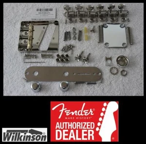 JUEGO DE HARDWARE Fender/Wilkinson Telecaster Cromado Sillas de montar compensadas Sintonizador de puente - Imagen 1 de 7