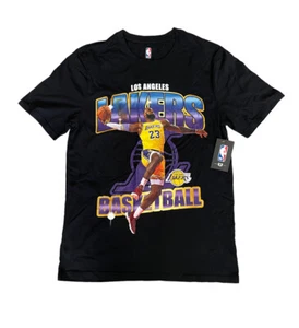 Los Angeles Lakers Lebron James Black Tee Shirt NBA Basketball Size Medium New - Picture 1 of 6