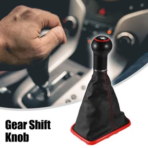 6 Speed Gear Shift Knob Boot with Red Base for Volkswagen Golf 4/5 1998-2006 Red - Picture 1 of 7