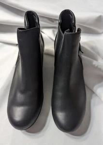 Mozo Shoes for Crews schwarz Leder Koch Keilabsatz Reißverschluss Clog rutschfest US 11 - Bild 1 von 10