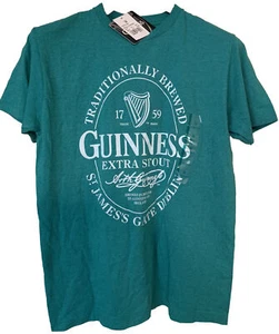 GUINNESS Brand Beer M Men’s Green Tshirt Extra Stout St James’s Gate Dublin - Picture 1 of 4