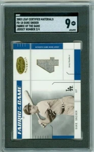 Duke Snider 2003 Leaf Certified Fabric Of The Game /4 SGC 9 Mint Game Used HOF - Picture 1 of 2