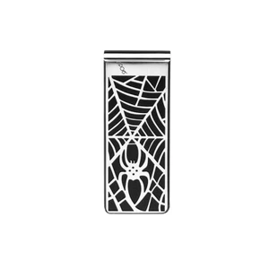 Montblanc Men's Spider & Web Motif Stainless Steel Lacquer Money Clip #114709 - Picture 1 of 4