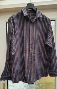 Long Sleeve Mans Brown/Blue Shirt By George At Asda XXL - Picture 1 of 2