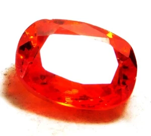 Natural 5.90 Cts Cushion Cut Orange Sapphire Loose Gemstone R6445 - Picture 1 of 4
