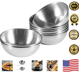 Portable Mini Sauce Dishes - 8 Pack Stainless Steel Seasoning Bowls for Desserts - Picture 1 of 9