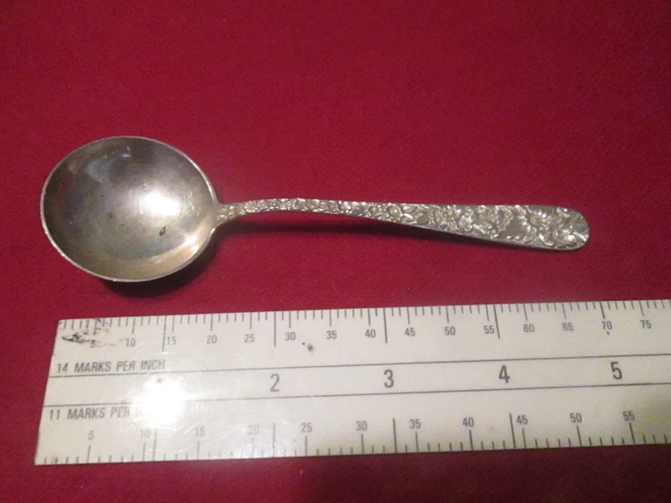 Sterling Silver S. Kirk Son Repousse Bullion or Soup Spoon With "P" Monogram - Image 1 of 4