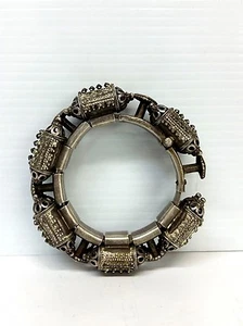 Brazalete grande antiguo de plata de ley, hecho a mano 200 gramos - Imagen 1 de 6