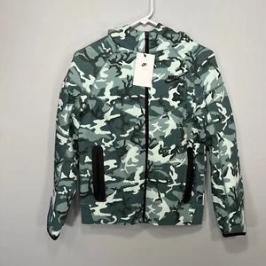 NEW Nike Sweatshirt Kids Youth Large Green Camo Tech Fleece Full Zip Boys Casual - Picture 1 of 9
