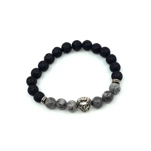 Charm Lion Bracelet Larva Beads Grey - Imagen 1 de 1