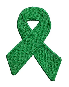 Kidney Disease Dialysis Transplant Donors Green Awareness Ribbon Iron On Patch - Picture 1 of 4