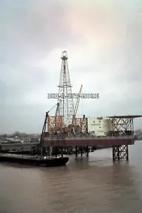 1950's Slide, Reading L Bates Vintage offshore Oil Rig and Tanker Ship / Barge - Picture 1 of 1