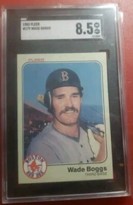 1983 Fleer #179 Wade Boggs Boston Red Sox RC Rookie HOF SGC 8.5 NM MT+ - Picture 1 of 3
