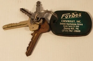 Vintage Advertising - Forbes Chevrolet Camp Hill PA Key Chain FOB + Keys ADV1 - Picture 1 of 3