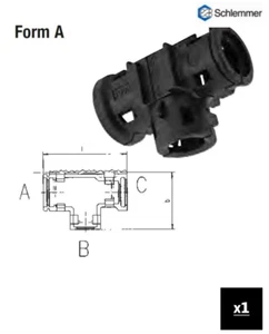 Schlemmer 9806091 NW 13-10-10 (Form A) T-Verteiler Rohrverbinder - 1 Stück - Bild 1 von 4