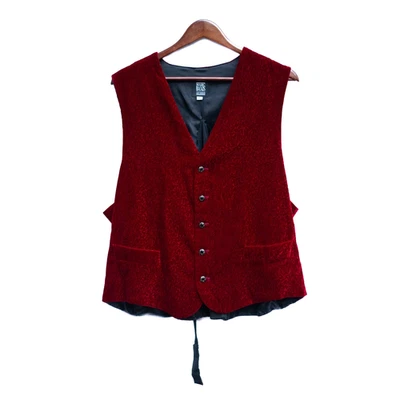 Мужской бархатный жилет Marc Baxis Los Angeles Red Burnout размер XL США праздничный жилет - Изображение 1 из 4