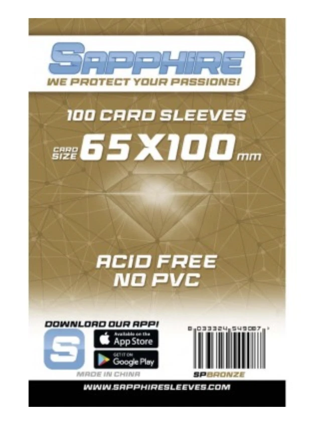 Sapphire Sleeves - Bustine protettive Bronze 65x100mm (100)