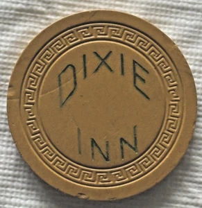 Chip de casino Dixie Inn amarillo ilegal de colección - pandilla púrpura - Toledo, Ohio - Imagen 1 de 2