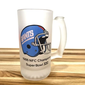 New York Giants 1986 SUPER BOWL XXI CHAMPS Frosted Mug “BIG BLUE WRECKING CREW” - Picture 1 of 10