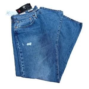 Levi’s 502 Premium Regular Taper Jeans 34 x 32 blau distressed Tencel Stretch neu mit Etikett - Bild 1 von 9