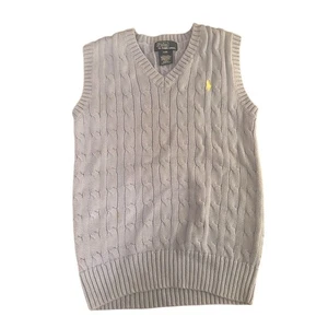 Vtg Ralph Lauren Boys' Purple Cable Knit Sweater Vest Size S (8) Casual - Picture 1 of 6