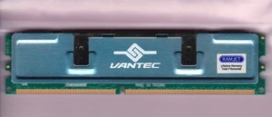 1GB PC3200 RAMJET TRANSCEND TS128MLD64V4J DDR-400 STICK DDR1 BLUE HEATSPREADER - Picture 1 of 3