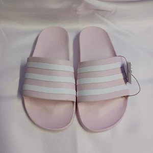 Adidas Slides Adilette Aqua Sandalen Damengröße 8 pink mit weißen Streifen - Bild 1 von 3
