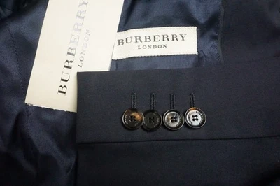 Burberry London Azul Marino Lana 2 Piezas Traje Chaqueta Pantalones Talla 48R NUEVO Foto 1 de 4