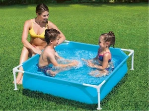 Summer Waves Planschbecken Frame Pool Kinderpool blau 1,2x1,2m Baby Kleinkind - Bild 1 von 3