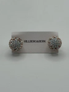 Hillberg&Berk Large 12mm Sparkle Ball Stud Earring Rose Gold White - Bild 1 von 6
