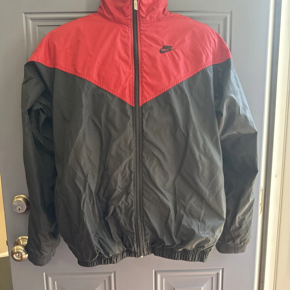 Vintage Nike Color Block Windbreaker Jacket Men’s Size Medium Red Black Swoosh - Image 1 of 4