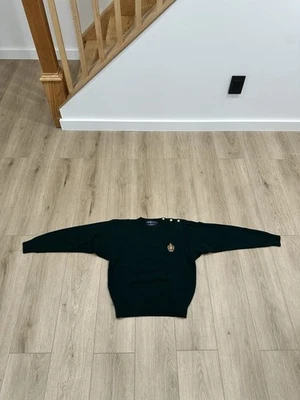 Suéter Polo Ralph Lauren Vintage Años 90 100% Lana Bordado Cresta Verde Defectos Foto 1 de 4