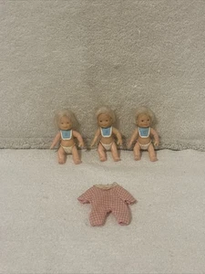 Vintage ABC TRIPLETS Baby Dolls TARA TOY CORP Miniature Dolls All 3 FREE SHIP - Imagen 1 de 13
