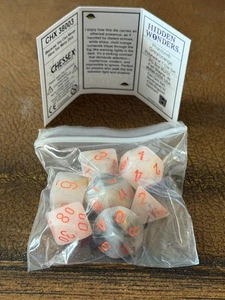 Juego de 7 dados poliédricos Chessex 38003 Hidden Wonders Phantom gris/naranja - Imagen 1 de 2