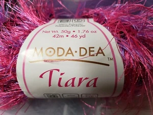 2-Skeins-Moda Dea Tiara Yarn 50g Color Pinkie 4927 46 Yards Needle Size US 13 - Picture 1 of 7