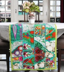 Indian Cotton Patchwork Table Runner Embroidered Dining Table Tapestry 152X45 cm - Picture 1 of 5
