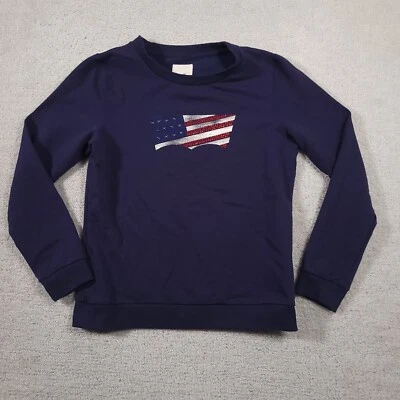 Sudadera Levis Para Mujer Pequeña Azul Cuello Redondo Polar Bandera Patriótica Logo Joyas Foto 1 de 4
