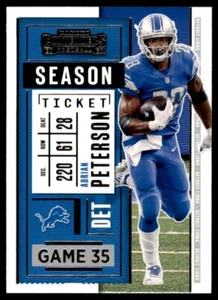 2020 Panini Contenders Adrian Petterson Detroit Lions #7 Base Card - Picture 1 of 2