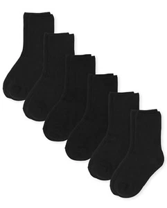 boysDressy Crew SocksBLACK -6 PACKMedium - Picture 1 of 1